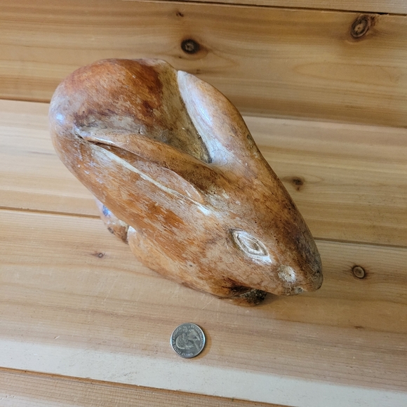 Vintage Hand Carved in Italy Wooden Bunny - Picture 2 of 8